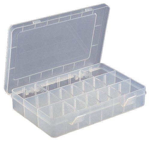 White 15 Small Compartment Plastic Crafts Storage Case Box