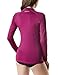 TSLA Women's UPF 50+Swim Shirt Rashguard Long Sleeve FSR Series, Coastal Tide Print(fsr24) - Plum, Medium.
