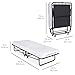 Best Choice Products Twin Folding Rollaway Cot-Sized Mattress Guest Bed w/ 3in Memory Foam, Locking Wheels, Steel Frame - Black