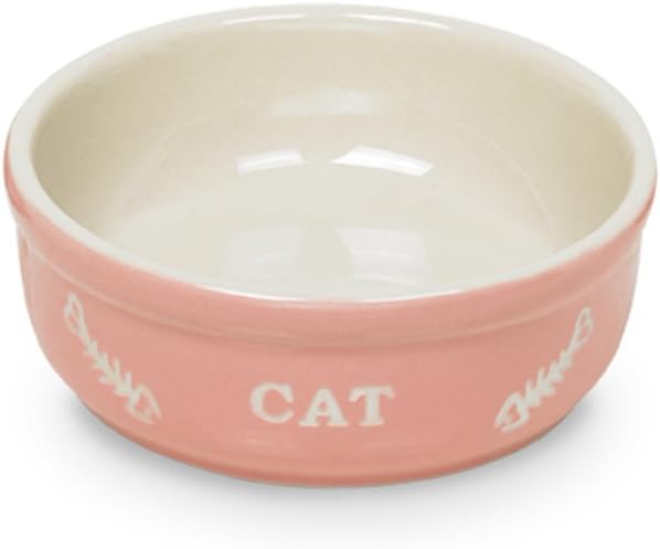 Nobby Ceramic Cat Bowl Diameter 13.5 cm, Pink / Beige, 1 Stück (1er Pack)
