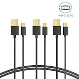 iXCC Freedom Series 3-Feet Reversible Micro USB to USB 2.0 Charge and Sync Cable for Smartphones and Tablets - Pack of 3