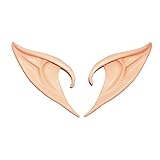 Secaden Cosplay Fairy Pixie Elf Ears Soft Pointed Ears Tips Anime Party Dress Up Costume Accessories (Long Style)