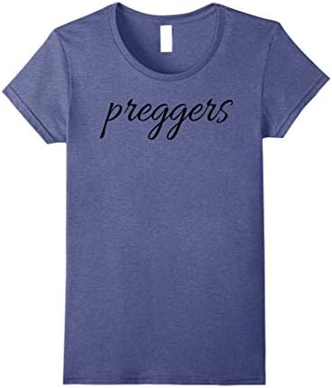 Women's PREGGERS Women's Pregnant Pregnancy T-Shirt Small Heather Blue