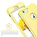 BENTOBEN iPhone 6S Case, iPhone 6 Case, 3 in 1 Heavy Duty Rugged Hybrid Hard PC Soft Silicone Bumper Shockproof Non-Slip Protective Case Cover for Apple iPhone 6S/iPhone 6 (4.7 Inch), Yellow Lemon