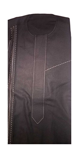 Senator Styled African / Nigerian Concept Design Native Wear (50; X-Large Fitted, Black)