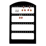 CozyCabin 48-hole Jewelry Display Rack Vintage Earring Holder Hanger Jewelry Stand Organizer Earring Display (Black B)