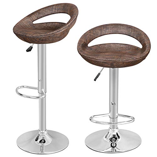 image for Nova Microdermabrasion Modern Ajustable Swivel Bar Stool Rattan Wicker