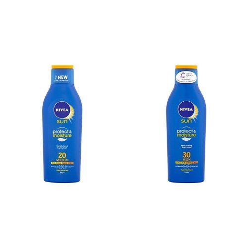 Nivea Sun Protect and Moisture Moisturising Sun Lotion SPF 20 & SPF 30 - 200 ml Duo Set