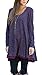 Floral Find Women Long Sleeve Blouse Layered Scoop Neck Tunic Loose Fit Top,Purple,X-Large