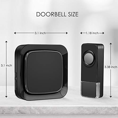 Wireless Doorbell Kit, Coolqiya Door Bell Chimes for Home with 2 Plug