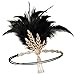 Zivyes 1920s Accessories Headband Necklace Gloves Cigarette Holder Flapper Costume Accessories for Women (1000BA)