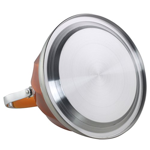 Riwendell Stainless Steel Whistling Tea Kettle Stove Top Kettle Teapot (Orange01) - Thumbnail 3