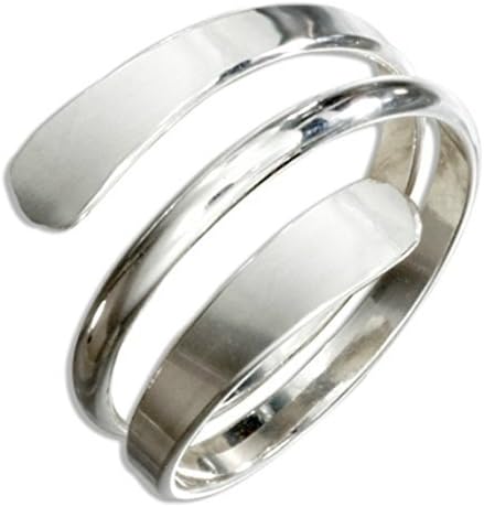 California Toe Rings Sterling Silver Wrap Around Coil Bypass Adjustable Thumb Ring