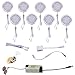 AIBOO Linkable Under Cabinet LED Lighting 12V Dimmable Puck Lights Hardwired with Wireless RF Remote Control for Kitchen Mood Lighting(8 Lights, Warm White, NO Wall Plug)