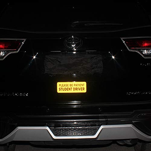 GAMPRO Set of 3 Sign Car Stickers Student Driver Sign Magnet Highly Reflective Vehicle Car Safety Sign Car Stickers Safety Signs Car Vehicle Reflective Sign Sticker Bumper Driver Lager Visible Text - Thumbnail 5