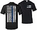 Patriot Apparel Thin Blue Line Police Tee T-Shirt Honor Hero Officer Short Sleeve Design (Large, Black)