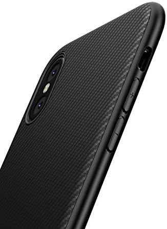 iLovecover iPhone XS Max Case,[Carbon Fiber Texture Design] Light ShockProof Brushed Rugged Grip Cover skin Slim Simple Stylish Soft TPU Silicone Bumper Protective Matte Phone Case Fit for iPhone XS Max 6.5 Inch (Black)