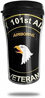 YERZ Army 101st Airborne Division Subdued Veteran Mini Insulated Bottle Travel Coffee Cup Coffee Mug Drinkware Water Bottle Leak-proof 250ML