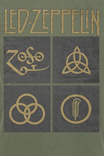 Led Zeppelin Men's Ledzeppelin_Gold Symbols in Black Square_Men_Green_ts: 1xl T-Shirt Not Applicable, Black (Black Black), X-Large - Image 4