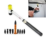 HiYi 10Pcs Dent Repair Tool Kits Paintless Dent Removal Tap Down Tools Dent Rubber Hammer Auto Body DIY Dent Fix Tools