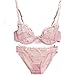 Pink Sexy Vintage Bra & Brief Sets Lace Bras Knickers Transparent Underwear Suit