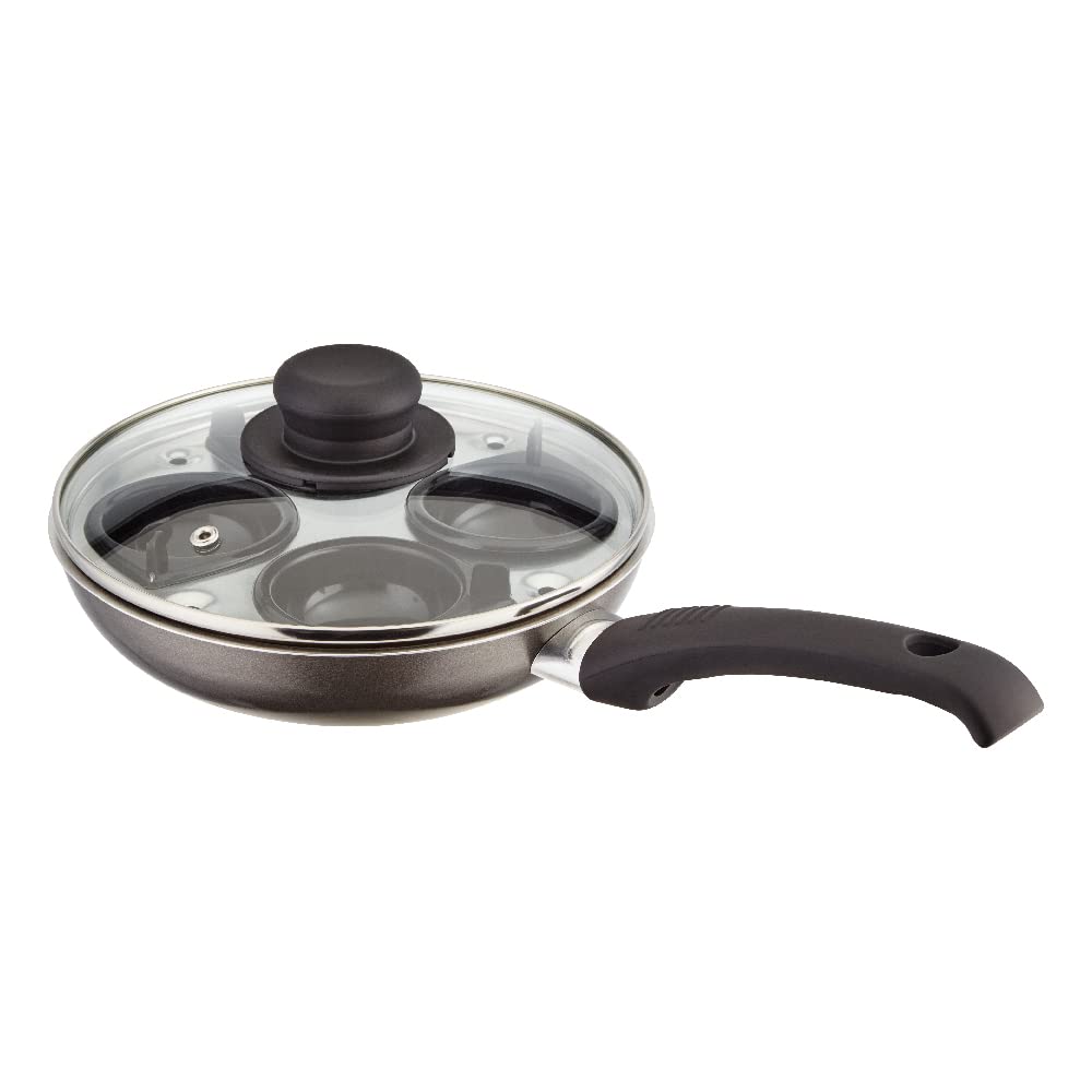 Judge Non-Stick Egg Poacher Pan, 20cm, 4 Egg Poacher Cups, Frying Pan Base & Glass Lid- Dishwasher Safe โ image 1
