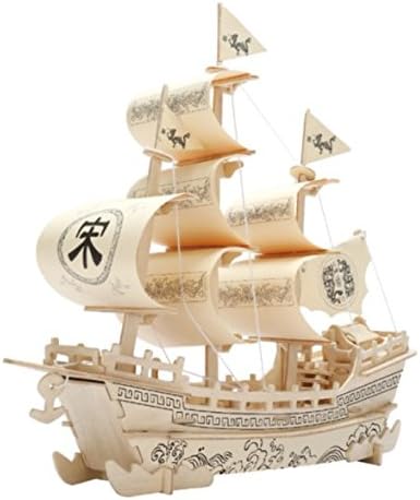 DIY 3D Wooden Educational Puzzle Toy Vehicle Boat Ship Model for Children by Exemplar