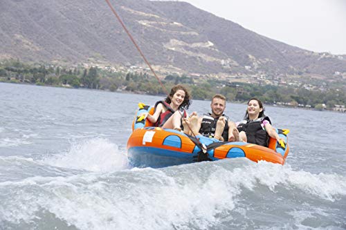 Big Sky Wavy Legend Inflatable Towable Tube for Boating 3 Person - Durable Tube for Lake, Beach, River, Snow - Watersports Towables - Quick Inflation and Deflation - 3 Man Boat Toys and Floats.