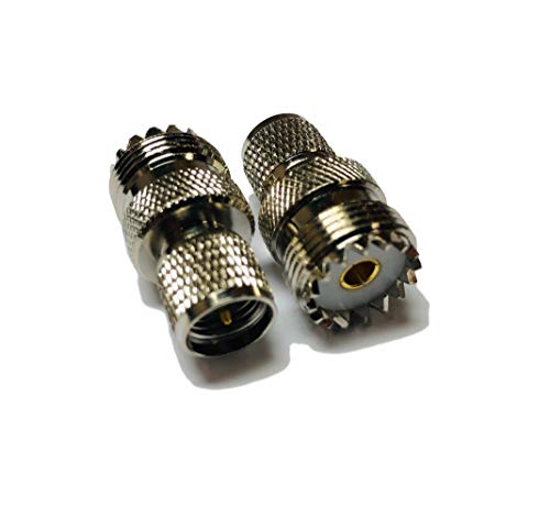 UHF Female SO239 Plug Jack to Mini UHF PL259 Male Plug Coax Straight Adapter,85B