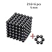 216 magic Balls Sculpture Toy - 216 Pieces 5mm Large Size - Includes Carrying Bag and Plastic Card Separator - (5mm, Black)