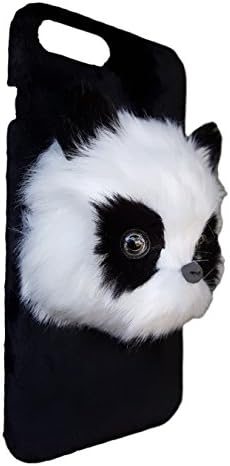 Fluffy Realistic 3D Plush Panda and Cat Cell Phone Case Cover by Farralone for iPhone 7 (Panda)