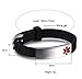 Free Custom Engraving Men's Silicone Rubber Bracelet with Stainless Steel Medical Alert ID Adjustable length ,Black