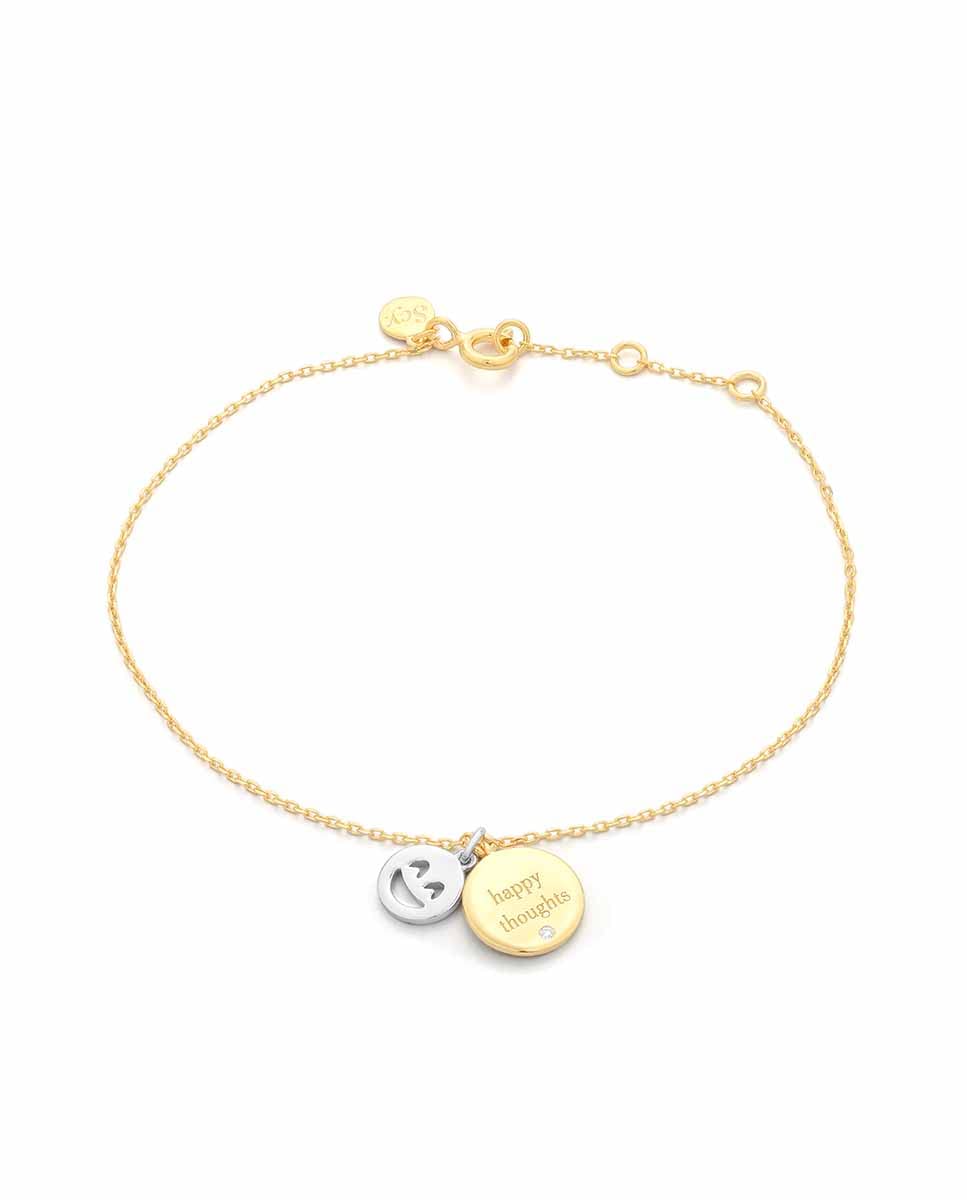 SECRECY HAPPY Women's Bracelet 925 Sterling Silver 18K Gold