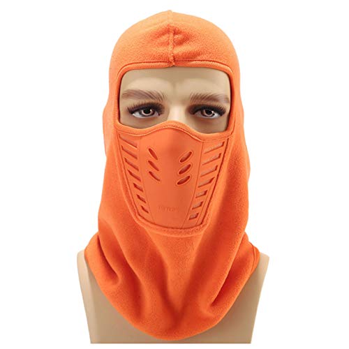 Windproof Mask Cap Outdoor Sports Motorcycle Ski Mask Hat Full Face Neck Mask Tactic CS Sunscreen Dustproof Headgear (Orange, One Size) - Thumbnail 2