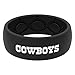 NFL Dallas Cowboys Black Silicone Ring by Groove Life - Breathable National Football League Rubber Wedding Rings for Men, Lifetime Coverage, Unique Design, Comfort Fit Ring - Size 10