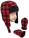 N'Ice Caps Little Boys and Baby Buffalo Plaid Fleece Trooper Hat Mitten Set