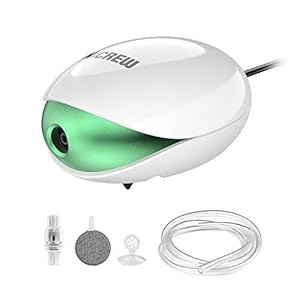 NICREW UFO Mini Aquarium Air Pump, Ultra Silent Air Aerator Pump for Fish Tank, Oxygen Bubbler with Single Outlet…