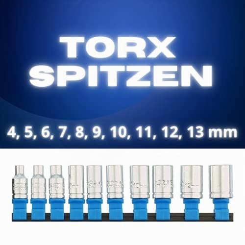 Högert Technik Steckschlüsselsatz aus Cr-V - 1/4" Umschaltknarre 72 Zähne, 10tlg 10-24mm Ratsche mit Bits – Ratschenschlüssel Steckschlüssel Set Knarre Schlüssel Multinuss Nüsse 5
