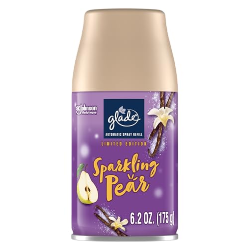 Glade Automatic Spray Refill, Air Freshener for Home and Bathroom, Sparkling Pear, 6.2 Oz