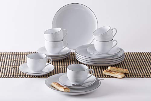 KAHLA 050466O69896C Black Urban Line Geschirrset Porzellan 6 Personen Kaffeeservice Teeservice Frühstück Tassen Teller… – Bild 3