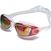 GAOGE-Swim-Goggles-Swimming-Goggles-Swim-Cap-Case-Nose-Clip-Ear-Plugs-Triathlon-Swim-Goggles-Anti-Fog-Shatterproof-UV-Protection-for-Adult-Men-Women-Youth-Kids-Child-Lake-Red