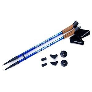 Paar EVOLUTION SORTLAND BLAUW NORDISCHE WALKING TELESCOPIC ALUMINIUM POLES 275gr