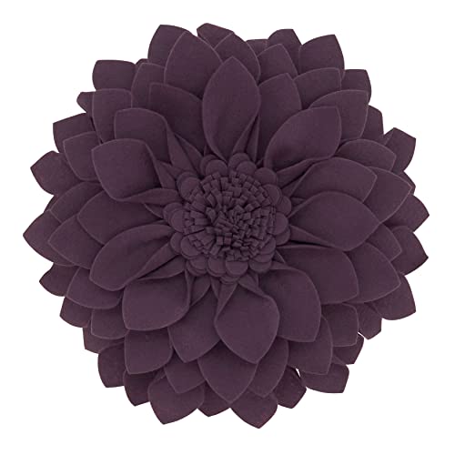 SARO LIFESTYLE Flower Shaped Felt Throw Pillow