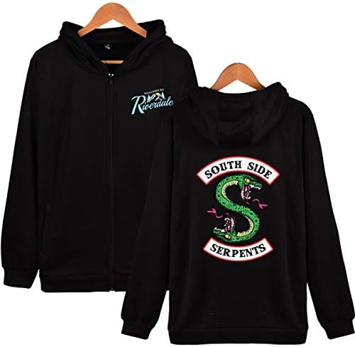 Unisex Zipper Hoodie Serpents Printed Casual Outerwear Long Sleeve Sweatshirt