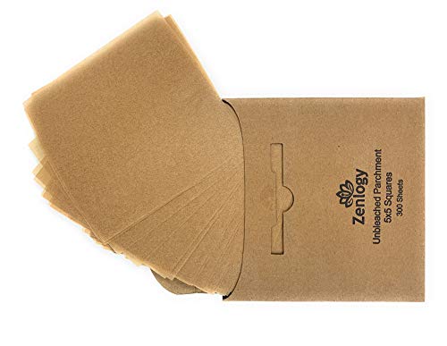 Zenlogy 5x5 (300 Sheets) Unbleached Parchment Paper Squares - Perfect for Storing, Freezing, Separating, Baking, Diamond Painting - Comes in Easy Pullout Storage Box - Thumbnail 2