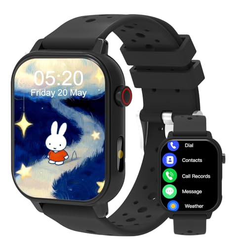 clleylise Kids Smart Watch with Bluetooth Call, DIY Wallpaper & Music Play, Weather/Sedentary Reminder, Remote Control Camera, Suitable for Boys & Girls 4-12 Years Old