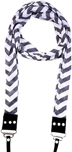 DOMETT Camera Scarf Strap, White and Grey