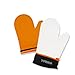 Detachable Silicone Oven Mitt - Oven Mitts with Quilted Cotton Lining -1 Pair of Professional Heat Resistant Potholder Gloves - Washable - Orange