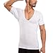 Ejis Sweat Proof Undershirts Deep V Slim Fit Men’s Micro Modal Odor Fighting Silver