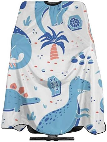 かわいい漫画 ブルー恐竜 散髪ケープ 大人 散髪マント 折りたたみ式 防水加工 ヘア エプロン 散髪